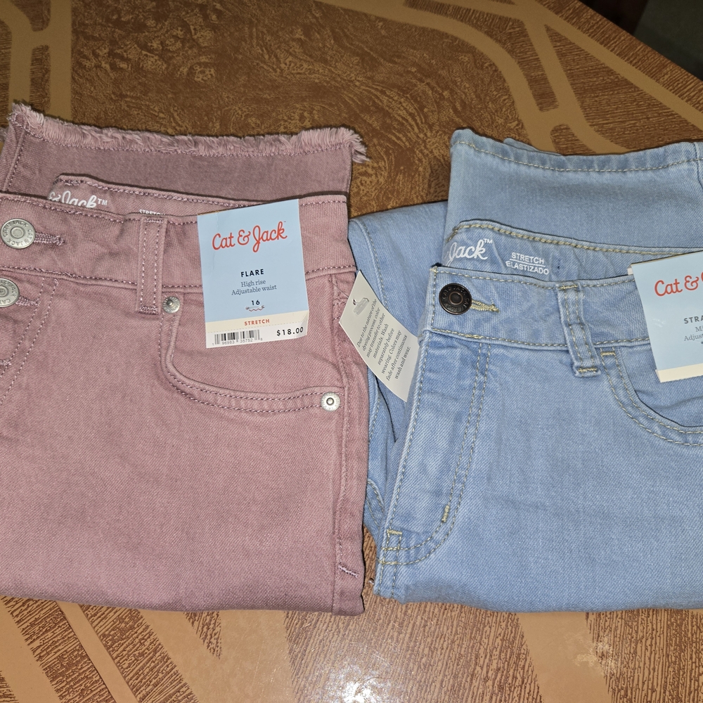 Cat & Jack Girls Flare Jeans - Pink